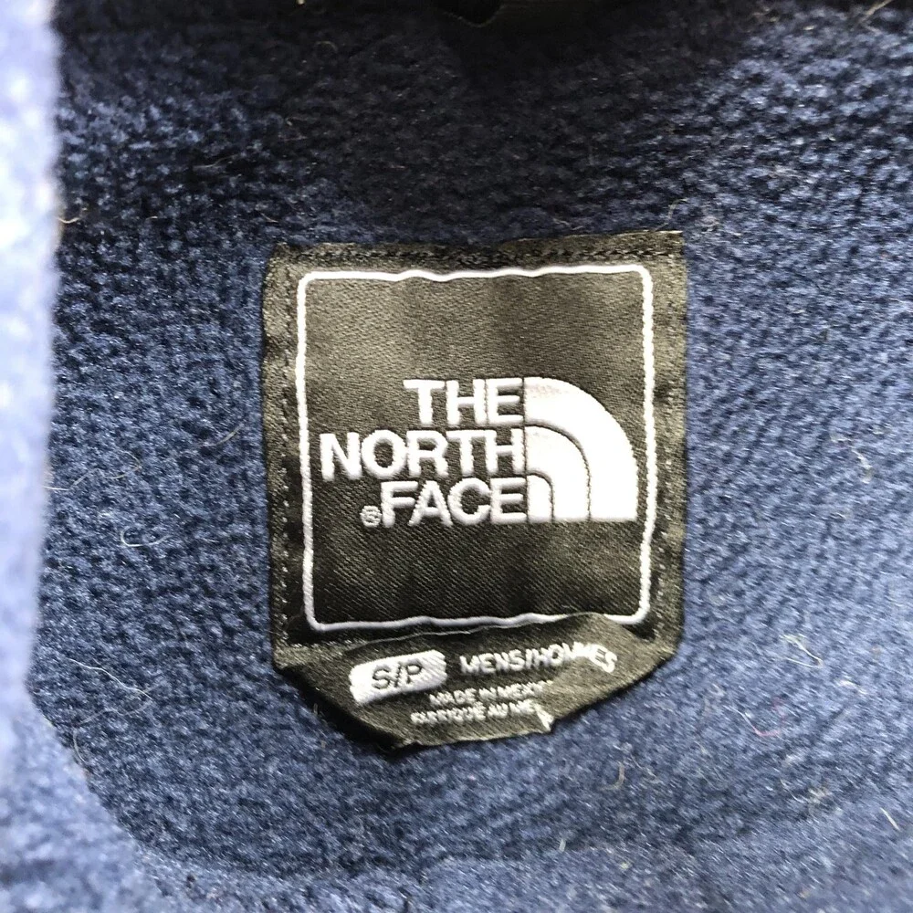 The North Face Jacket Mens Small Blue Black Fleece Full Zip Hiking Denali